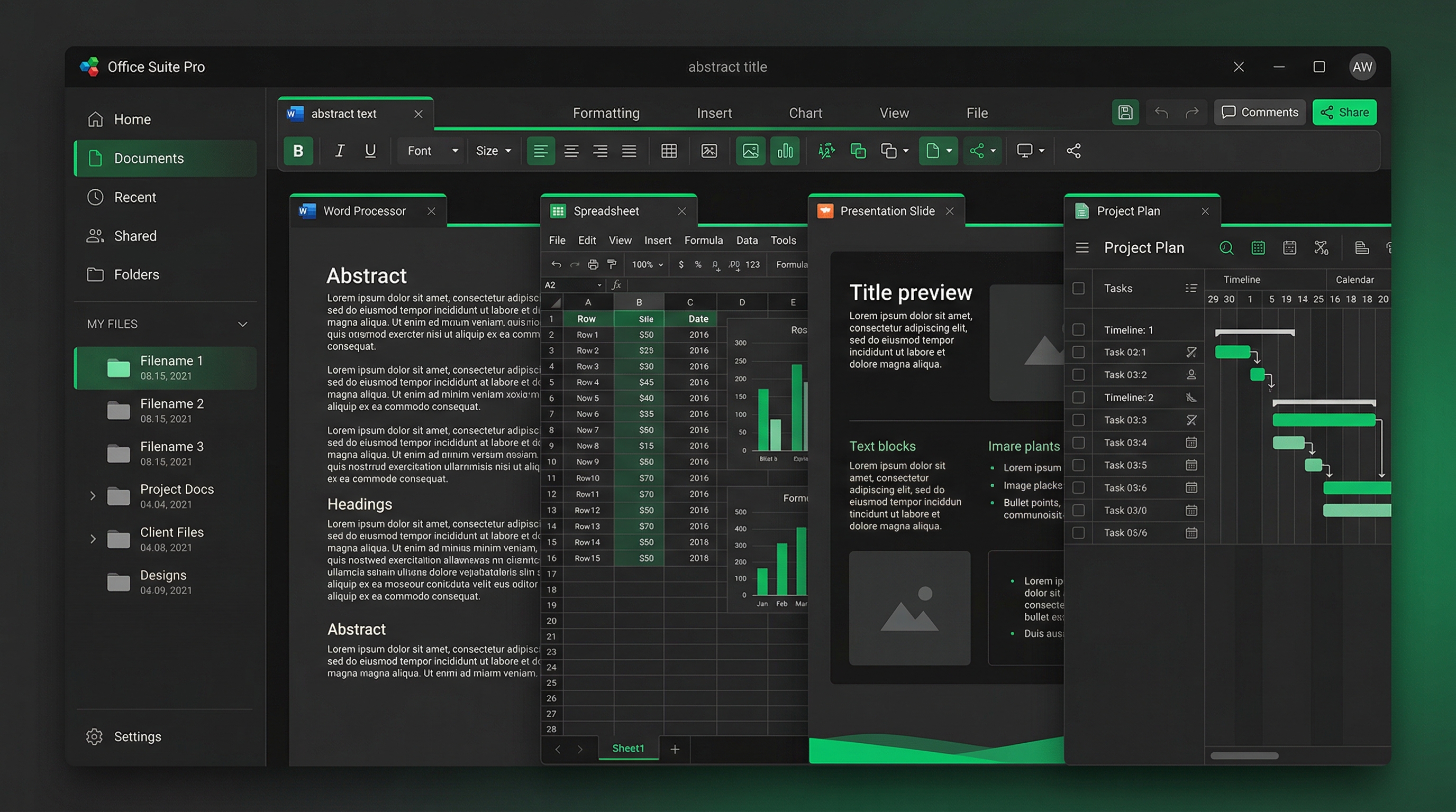 OpenDocs dashboard screenshot